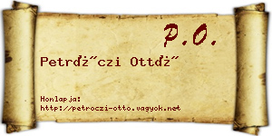 Petróczi Ottó névjegykártya