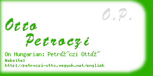 otto petroczi business card